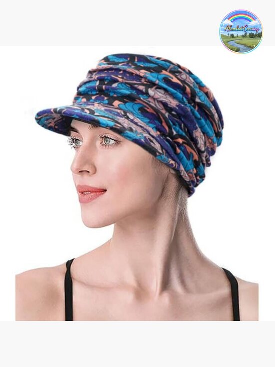 Soft Chemo Beanie Baseball Cap with Paisley Pattern